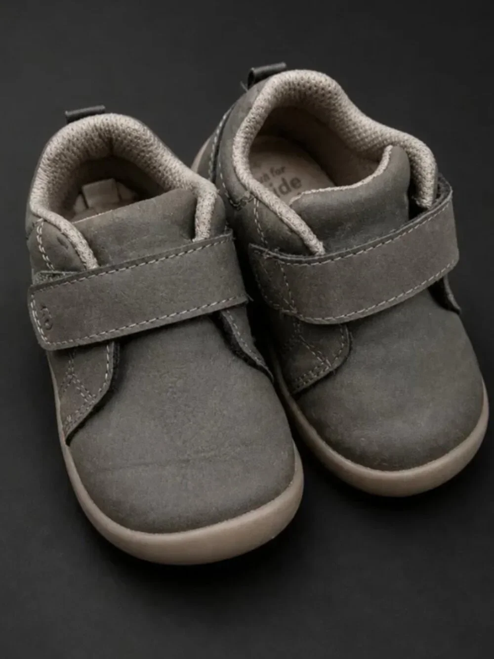 Stride Rite 360 Gray Wide Fit Toddler Shoes Hook and Loop Sneakers